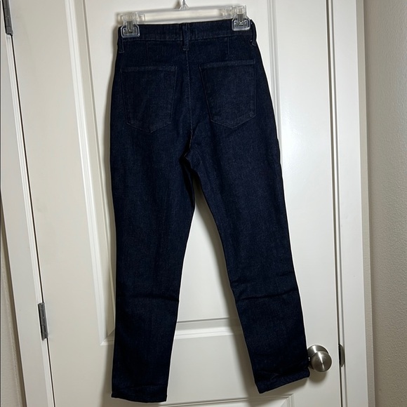 Uniqlo Skinny Straight High Waisted Dark Denim Jeans 25x30 - Picture 5 of 8